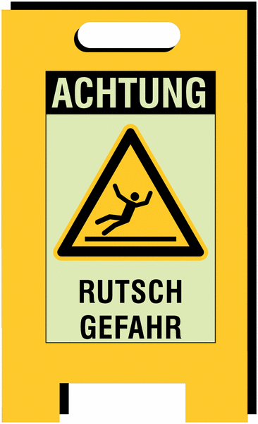 Rutschgefahr – Warnaufsteller, langnachleuchtend