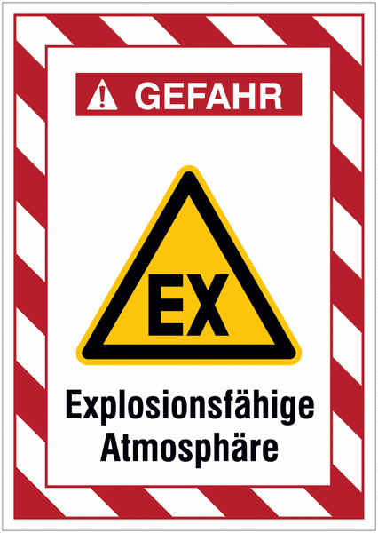 1 Aufkleber Warnung vor exploxiver Atmosphäre 300 x 200 mm 
