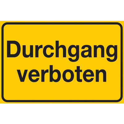 Durchgang verboten Aufkleber