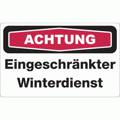 Schild Winterdienst