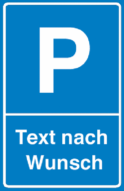 P-schild mit Wunschtext