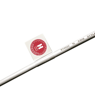 SETON Kabelprüfplakette mit Text und Logo nach Wunsch