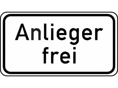 Verkehrszeichen-Nr. 1020-30 Zusatzschild Anlieger frei