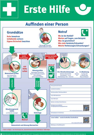 Anleitung zur Ersten Hilfe bei Unfällen